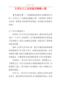 大学生大三自我鉴定精编4篇