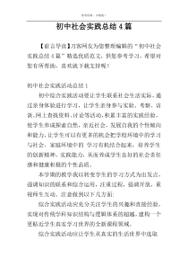 初中社会实践总结4篇