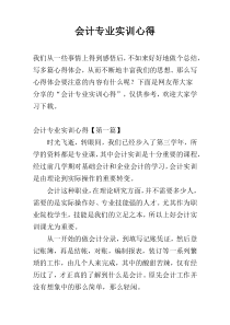 会计专业实训心得
