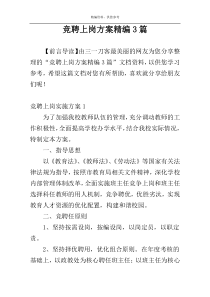 竞聘上岗方案精编3篇