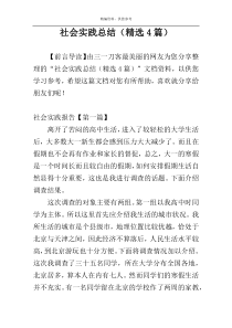 社会实践总结（精选4篇）