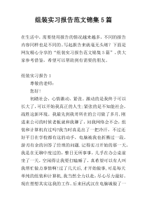 组装实习报告范文锦集5篇