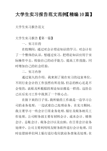 大学生实习报告范文范例【精编10篇】