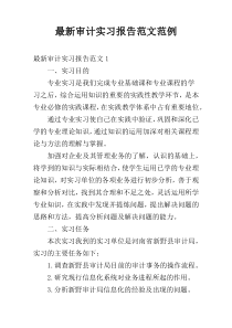 最新审计实习报告范文范例