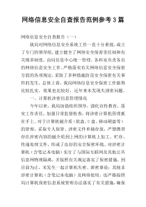 网络信息安全自查报告范例参考3篇