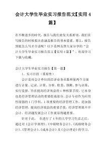 会计大学生毕业实习报告范文【实用4篇】
