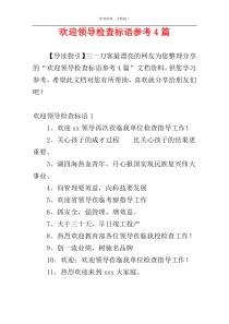 欢迎领导检查标语参考4篇