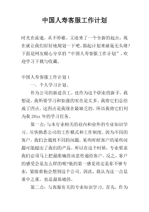 中国人寿客服工作计划