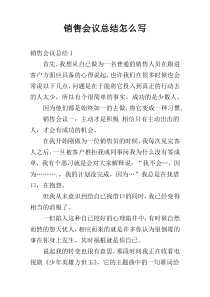 销售会议总结怎么写