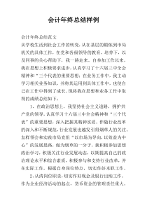 会计年终总结样例