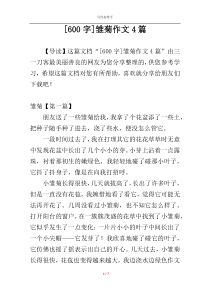 [600字]雏菊作文4篇