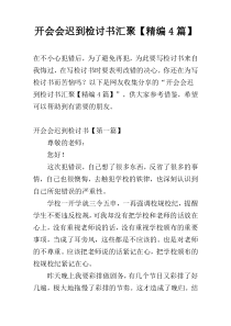 开会会迟到检讨书汇聚【精编4篇】