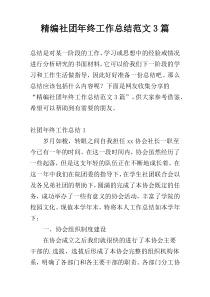 精编社团年终工作总结范文3篇