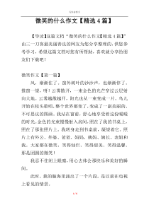 微笑的什么作文【精选4篇】