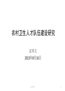 农村卫生人才队伍建设研究