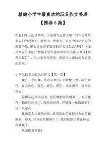 精编小学生最喜欢的玩具作文整理【推荐5篇】