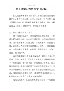 去工地实习报告范文（5篇）