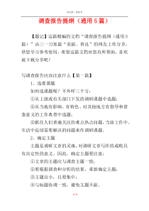 调查报告提纲（通用5篇）