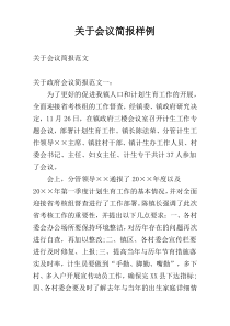 关于会议简报样例