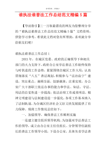 谁执法谁普法工作总结范文精编5篇