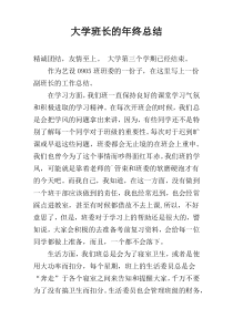 大学班长的年终总结
