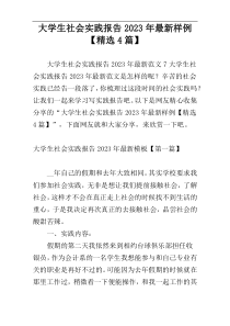 大学生社会实践报告2023年最新样例【精选4篇】