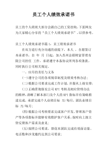员工个人绩效承诺书