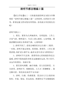 清明节感言精编3篇