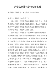 大学生计算机学习心得范例