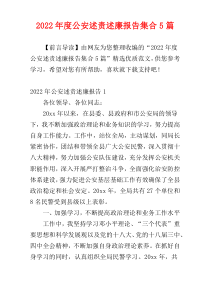 2022年度公安述责述廉报告集合5篇