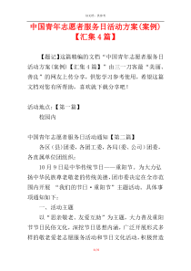 中国青年志愿者服务日活动方案(案例)【汇集4篇】