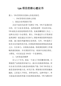 tpm项目的核心建议书