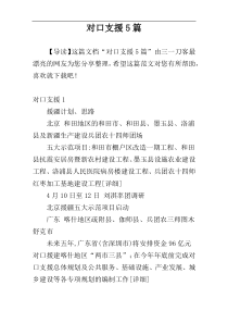 对口支援5篇