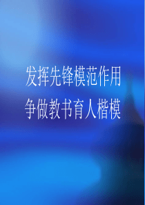 发挥先锋模范作用争做教书育人楷模
