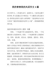 我的青春我的风采作文4篇