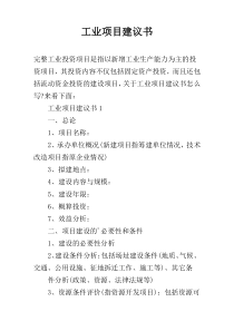 工业项目建议书
