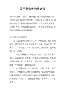 关于零伤害的承诺书