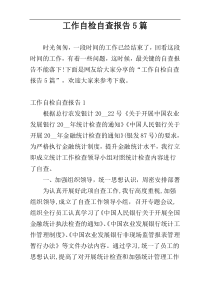 工作自检自查报告5篇