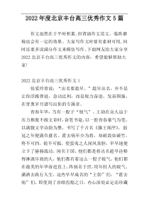 2022年度北京丰台高三优秀作文5篇