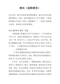 部长（述职报告）