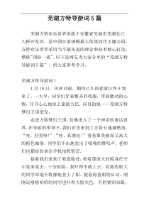 芜湖方特导游词5篇