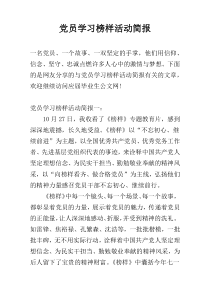 党员学习榜样活动简报