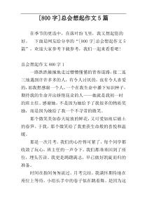 [800字]总会想起作文5篇