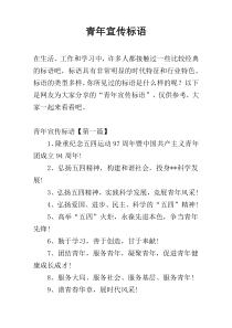青年宣传标语