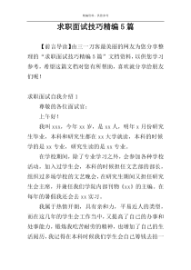 求职面试技巧精编5篇