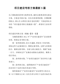 项目建设考核方案最新5篇
