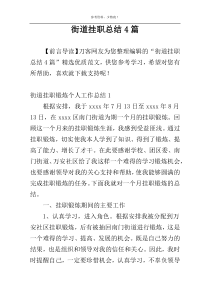 街道挂职总结4篇