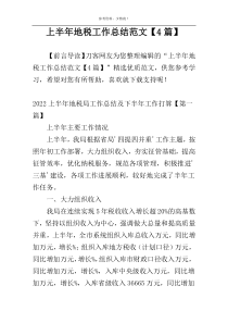 上半年地税工作总结范文【4篇】