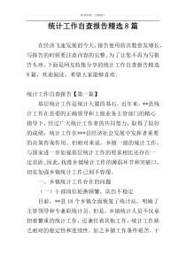 统计工作自查报告精选8篇