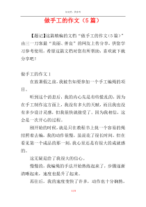 做手工的作文（5篇）